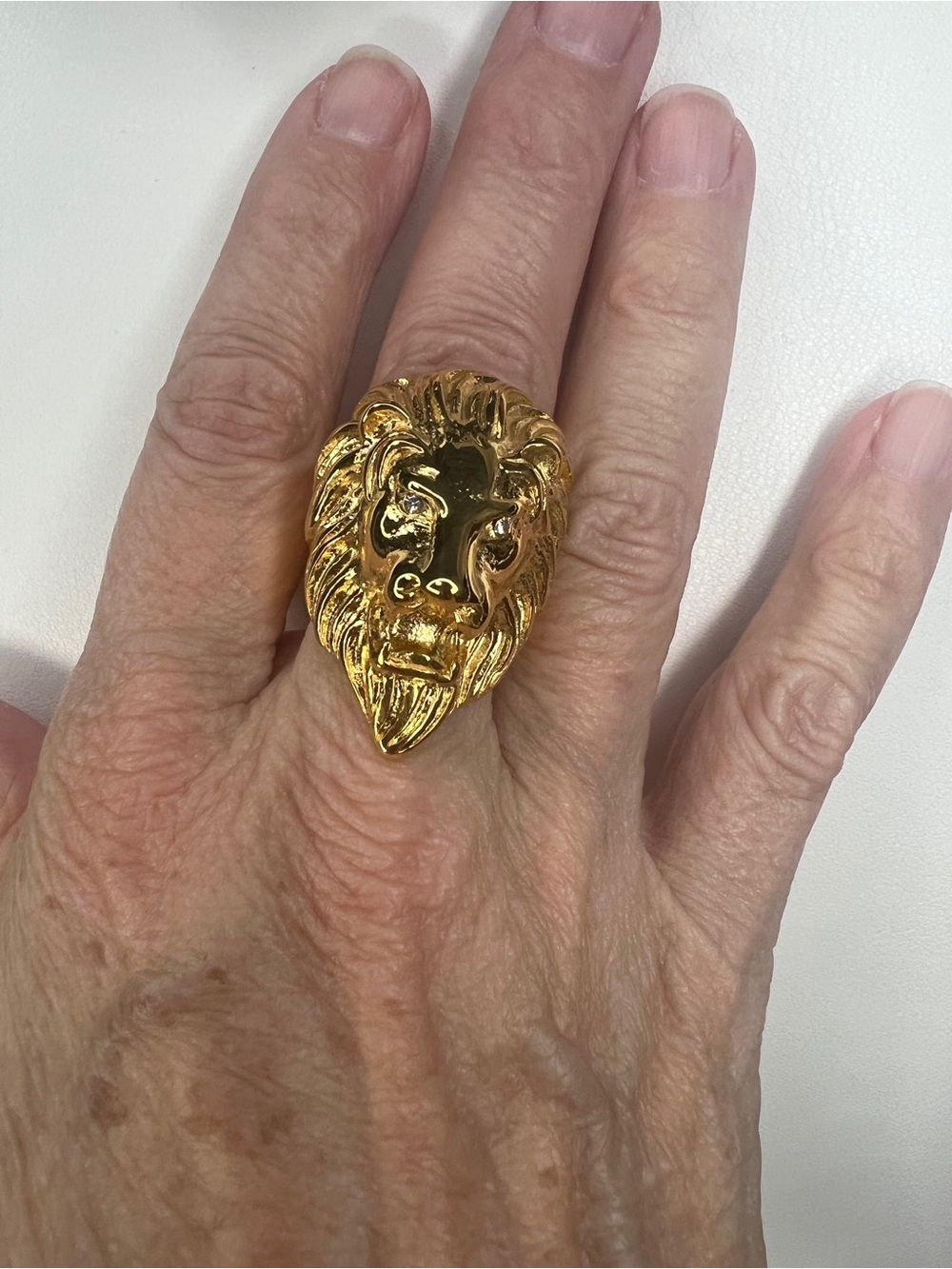Vintage Gold Lion Head Statement Ring - Vintage - Picture 7 of 7